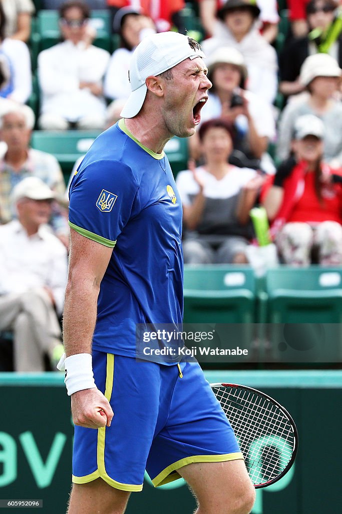 Japan v Ukraine: Davis Cup World Group Playoffs - Day One