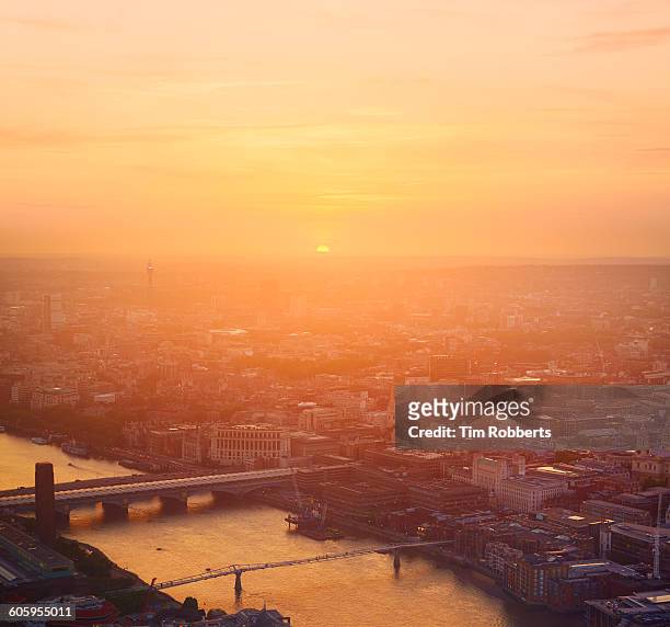 sunset light in london. - summer sunset stock pictures, royalty-free photos & images