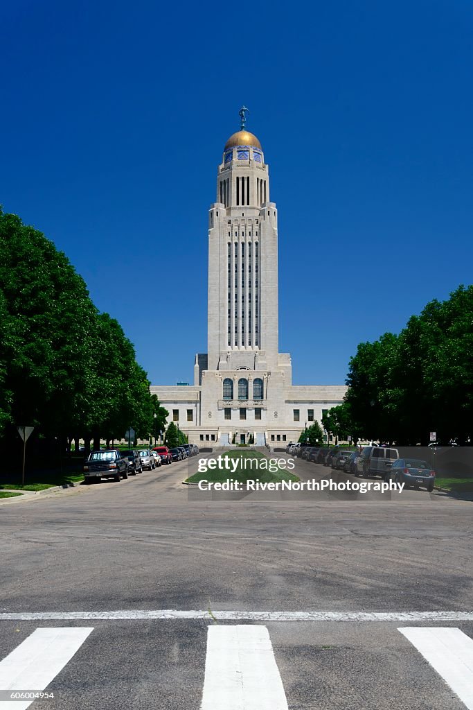 Impressive State Capitol Building in Nebraska on a Clear Day
