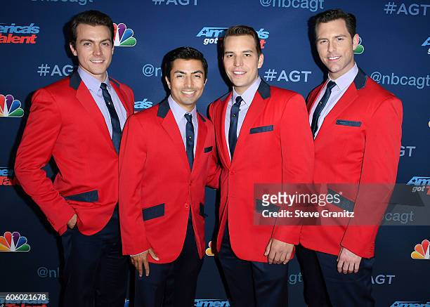 Jersey Boys arrives at the "America's Got Talent" Season 11 Finale Live Show at Dolby Theatre on September 14, 2016 in Hollywood, California.
