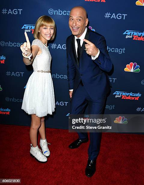 Grace Vanderwaal, Howie Mandel arrives at the "America's Got Talent" Season 11 Finale Live Show at Dolby Theatre on September 14, 2016 in Hollywood,...