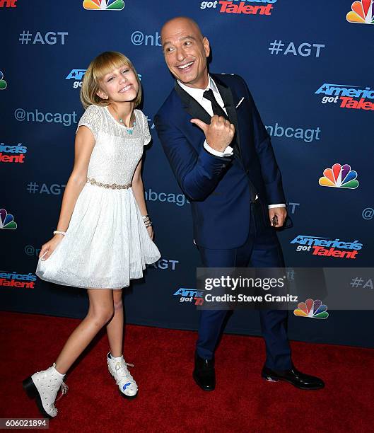 Grace Vanderwaal, Howie Mandel arrives at the "America's Got Talent" Season 11 Finale Live Show at Dolby Theatre on September 14, 2016 in Hollywood,...