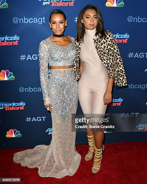 Mel B and Daughter arrives at the "America's Got Talent" Season 11 Finale Live Show at Dolby Theatre on September 14, 2016 in Hollywood, California.