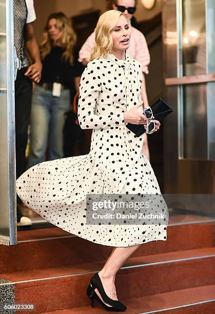 Niki Taylor is seen outside the Marc Jacobs show during New York Fashion Week Spring 2017 on September 15, 2016 in New York City.