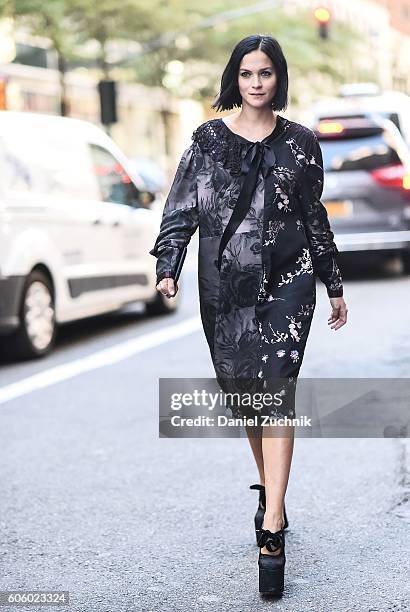 Leigh Lezark is seen outside the Marc Jacobs show during New York Fashion Week Spring 2017 on September 15, 2016 in New York City.