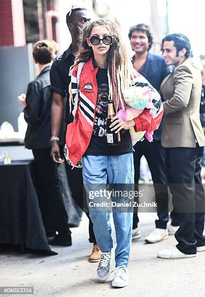 Alice Vanessa Metza is seen outside the Marc Jacobs show during New York Fashion Week Spring 2017 on September 15, 2016 in New York City.