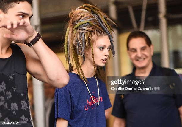 Ondria Hardin is seen outside the Marc Jacobs show during New York Fashion Week Spring 2017 on September 15, 2016 in New York City.