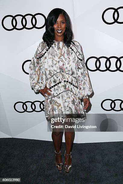 Actress Tasha Smith arrives at Audi Celebrates The 68th Emmys at Catch on September 15, 2016 in West Hollywood, California.