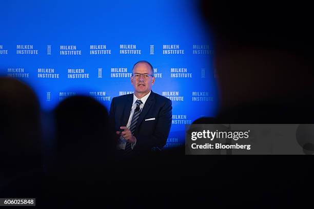 Andrew Witty, chief executive officer of GlaxoSmithKline Plc, speaks at the Milken Institute Asia Summit in Singapore, on Friday, Sept. 16, 2016....