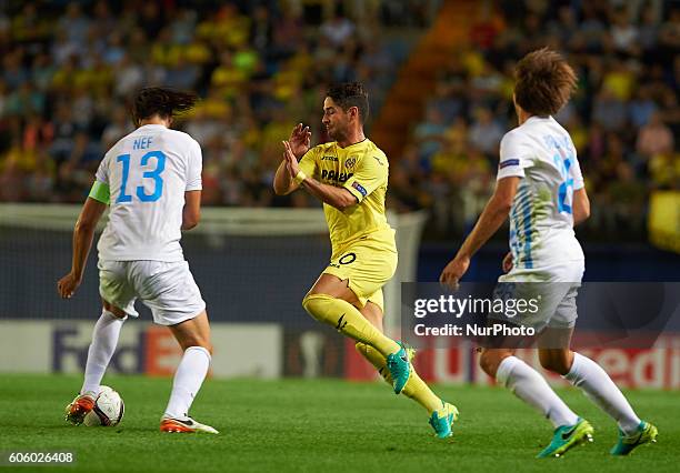 Alexandre Pato of Villarreal CF during the UEFA Europa League match at Estadio El Madrigal, Villarreal on september 15, 2016.