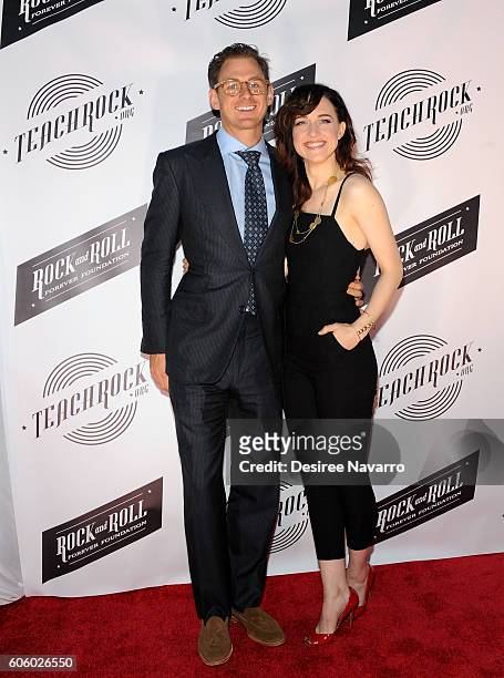 Actress Lena Hall and Jonathan R. Stein attend 'The Beatles: Eight Days A Week - The Touring Years' New York Premiere at Village East Cinema on...