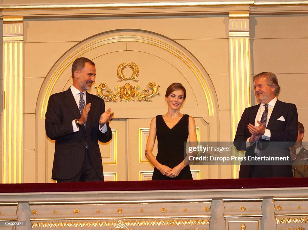 Spanish Royals Attend Royal Theatre New Season Inauguration in Madrid
