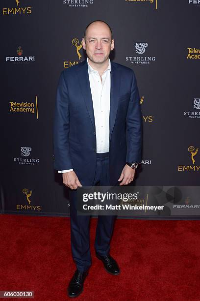 Producer Gareth Neame attends the Television Academy hosts reception for Emmy-Nominated producers at Montage Beverly Hills on September 15, 2016 in...
