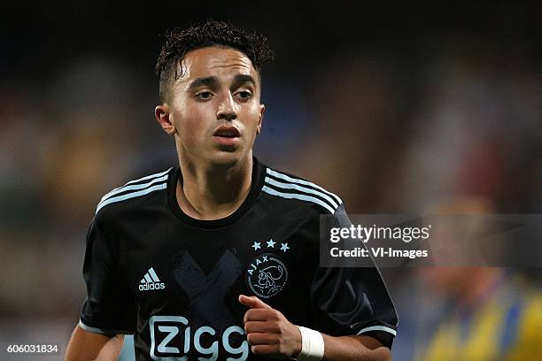 Abdelhak Nouri of Jong Ajax during the Jupiler League match between RKC Waalwijk and Jong Ajax at the Mandemakers stadium on August 26, 2016 in...