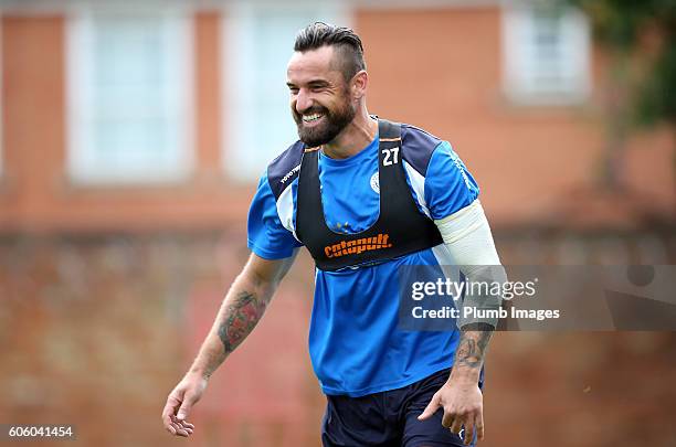 Marcin Wasilewski during the Leicester City training session at Belvoir Drive Training Complex on September 16 , 2016 in Leicester, United Kingdom.