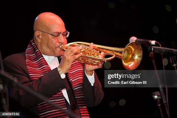 Jazz trumpeter Jimmy Owens performs at the 21st Anniversary Celebration Jazz Concert at Walter E. Washington Convention Center on September 15, 2016...