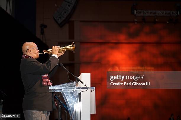 Jazz trumpeter Jimmy Owens performs at the 21st Anniversary Celebration Jazz Concert at Walter E. Washington Convention Center on September 15, 2016...