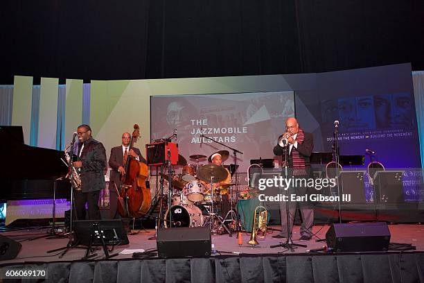 The Jazz Mobile Allstars perform at the 31st Anniversary Celebration Jazz Concert at Walter E. Washington Convention Center on September 15, 2016 in...
