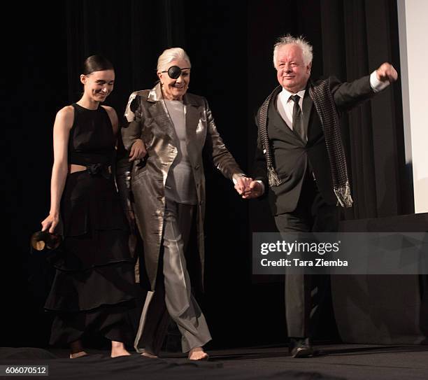 Actress Rooney Mara, actress Vanessa Redgrave and director Jim Sheridan attend the 2016 Toronto International Film Festival Premiere of 'The Secret...