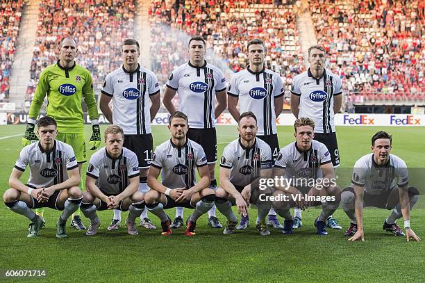 Goalkeeper Gary Rogers of Dundalk FC, Patrick McEleney of Dundalk FC, Brian Gartland of Dundalk FC, Dane Massey of Dundalk FC, David McMillan of...