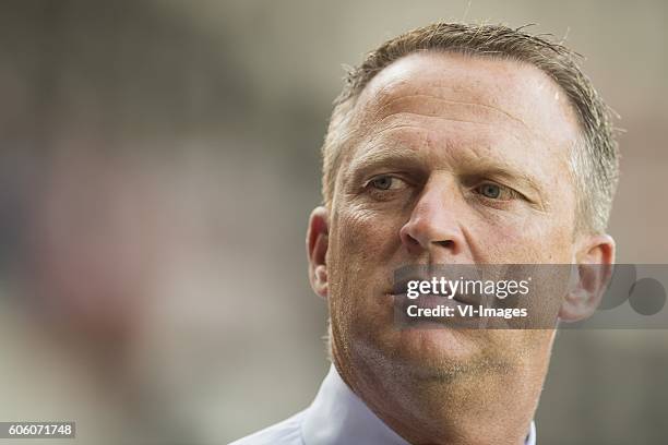 Coach John van den Brom of AZ Alkmaar during the UEFA Europa League group D match between AZ Alkmaar and Dundalk FC on September 15, 2016 at the AFAS...