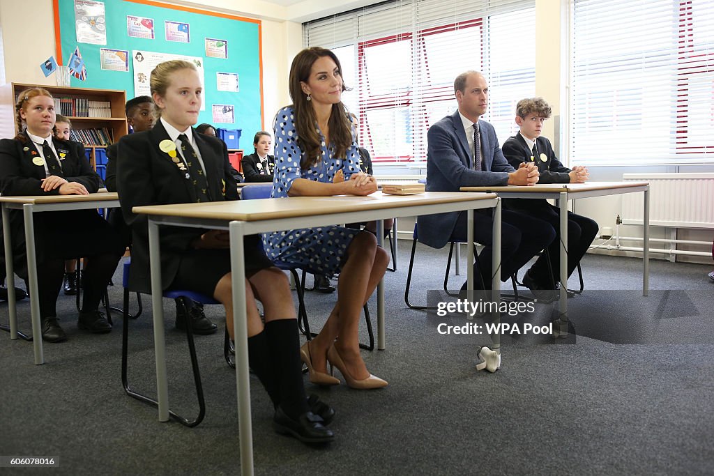 The Duke & Duchess Of Cambridge Visits Stewards Academy With Heads Together