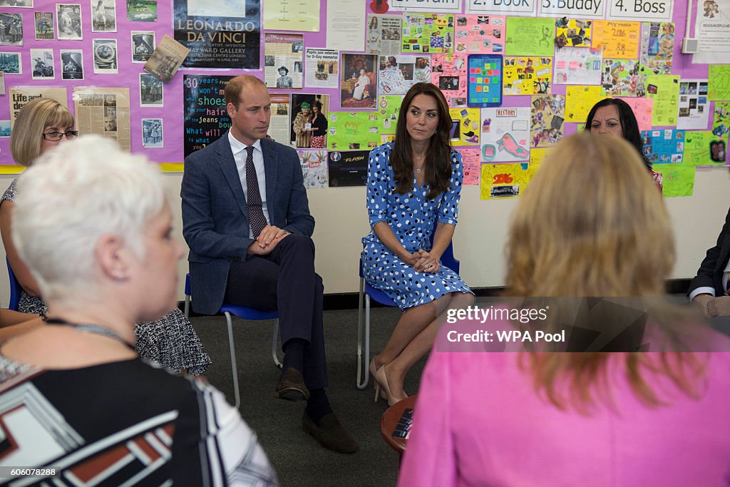 The Duke & Duchess Of Cambridge Visits Stewards Academy With Heads Together