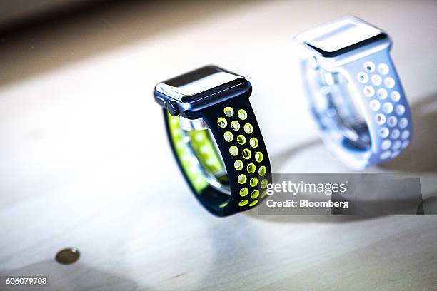 The Apple Watch Series 2 is displayed at an Apple Inc. Store in New York, U.S., on Friday, Sept. 16, 2016. Shoppers looking to buy Apple Inc.'s new...