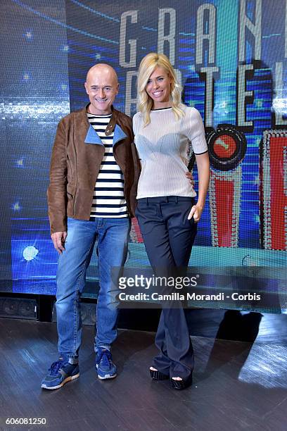 Ilary Blasi and Alfonso Signorini attends the presentation of 'Grande Fratello Vip' on September 16, 2016 in Rome, Italy.