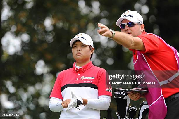 Haru NOMURA of Japan during the day one of Women Evian Masters 2016 on September 15, 2016 in Evian-les-Bains, France.