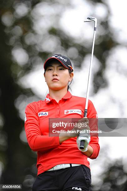 Jung Min LEE of Republic of Korea during the day one of Women Evian Masters 2016 on September 15, 2016 in Evian-les-Bains, France.