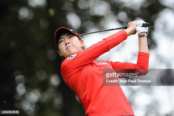Jung Min LEE of Republic of Korea during the day one of Women Evian Masters 2016 on September 15, 2016 in Evian-les-Bains, France.