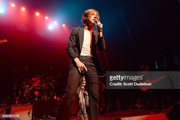 Singer Matthew Shultz of the band Cage the Elephant performs onstage during Petty Fest 2016 at The Fonda Theatre on September 13, 2016 in Los...