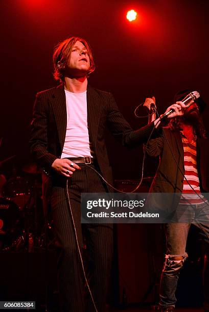 Singer Matthew Shultz of the band Cage the Elephant performs onstage during Petty Fest 2016 at The Fonda Theatre on September 13, 2016 in Los...