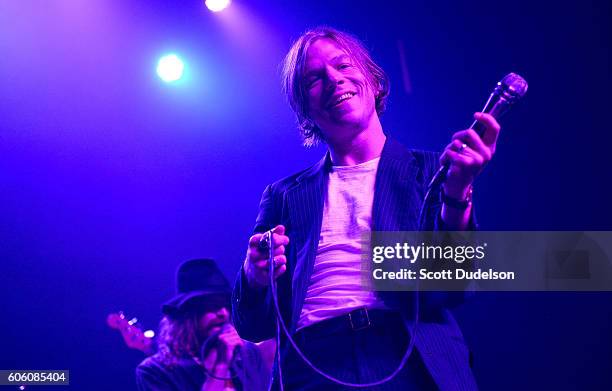 Singer Matthew Shultz of the band Cage the Elephant performs onstage during Petty Fest 2016 at The Fonda Theatre on September 13, 2016 in Los...