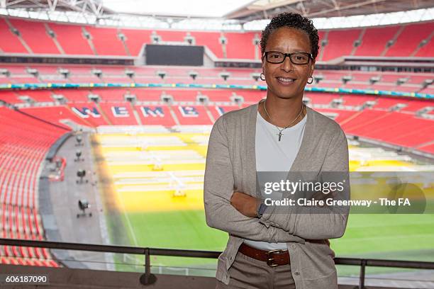 Professional Footballers' Association coach educator and former England footballer/manager Hope Powell attends the FA Women's Leadership Programme...