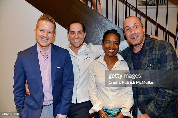 Bradley Stephens, Alberto Villalobos, Gail Davis and Harry Heissmann attend the Architectural Digest and Frette Celebrate the Launch of Frette...