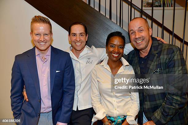 Bradley Stephens, Alberto Villalobos, Gail Davis and Harry Heissmann attend the Architectural Digest and Frette Celebrate the Launch of Frette...