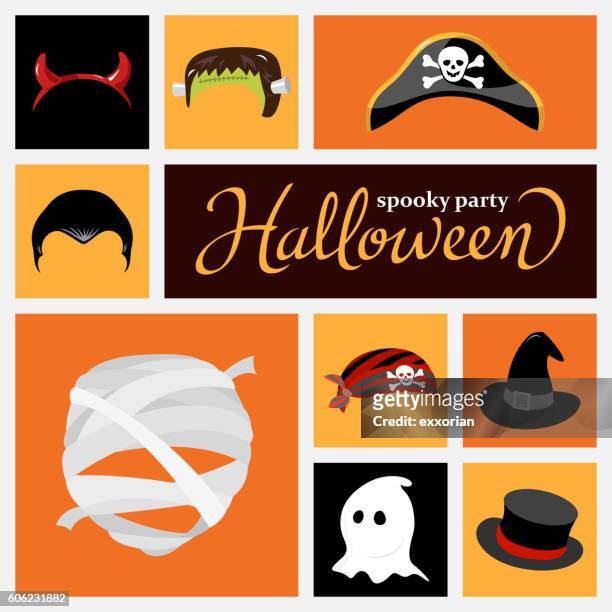 halloween costume hat - verkleidung stock-grafiken, -clipart, -cartoons und -symbole