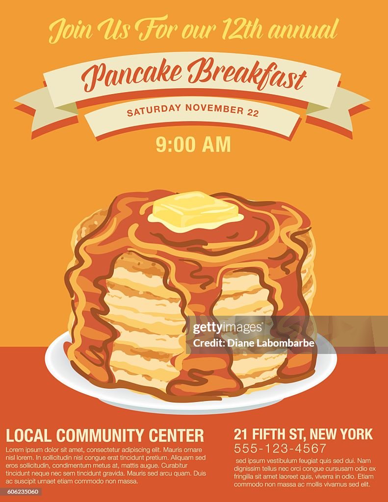Break Fast Poster Pancake Breakfast Poster Template High-Res Vector Graphic - Getty Images