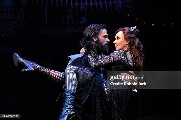 Alexandra Gilbreath as Angellica Bianca and Joseph Millson as Willmore in the Royal Shakespeare Company's production of Aphra Behn's The Rover...