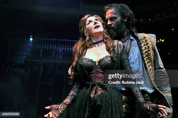 Alexandra Gilbreath as Angellica Bianca and Joseph Millson as Willmore in the Royal Shakespeare Company's production of Aphra Behn's The Rover...