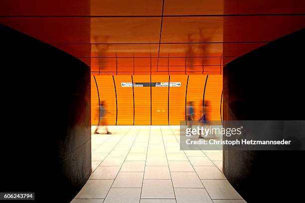 busy people in subway station - underpass stock pictures, royalty-free photos & images