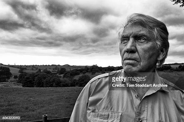 British war photographer Don McCullin in the garden at his home in Somerset, 21st July 2015.