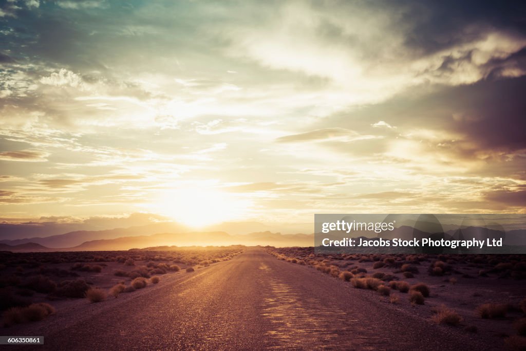 Empty road in remote desert