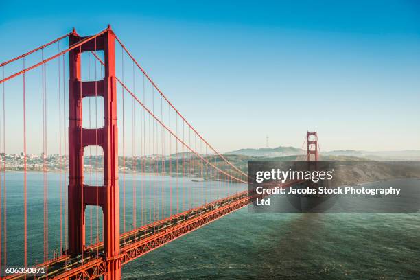 golden gate bridge over san francisco bay, california, united states - golden gate stock pictures, royalty-free photos & images