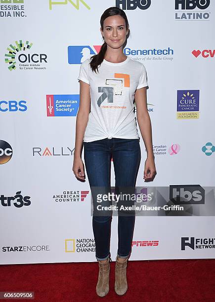 Actress Odette Annable attends Hollywood Unites for the 5th Biennial Stand Up To Cancer , A Program of The Entertainment Industry Foundation at Walt...