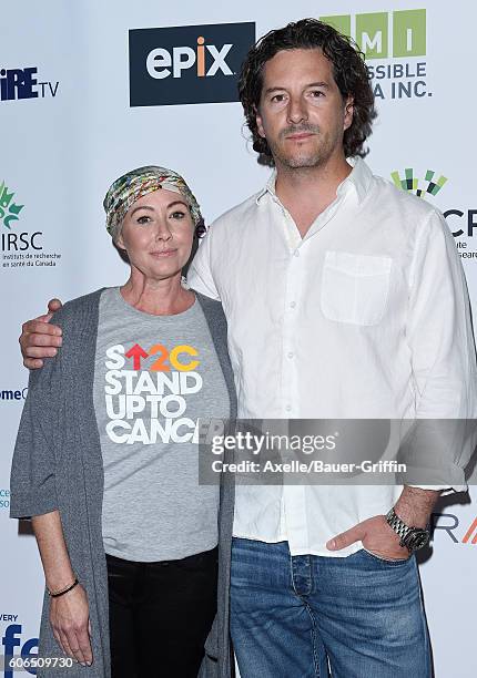 Actress Shannen Doherty and husband Kurt Iswarienko attend Hollywood Unites for the 5th Biennial Stand Up To Cancer , A Program of The Entertainment...