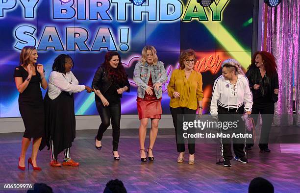 Sara Haines is treated to several birthday surprises including a performance by 80's pop star Tiffany today 9/16/16 on "The View" airing on the Walt...