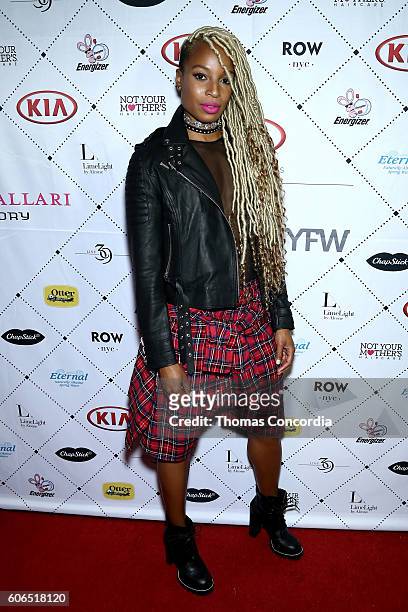 Olympic medalist Sanya Richards-Ross attends Kia STYLE360 hosts Kristin Cavallari Collections for Emerald Duv Jewelry + Chinese Laundry at Row NYC on...